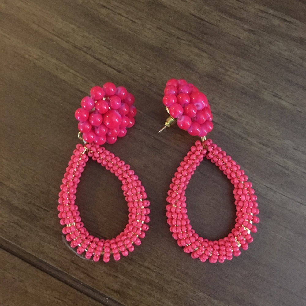 Lisi Lerch - “Kate” - Hot Pink Beaded Earrings!